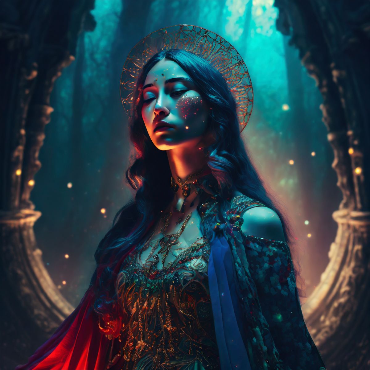 The Mortal Goddess of Death, Verdandi Moirai. Imaged generated by Adobe Firefly.