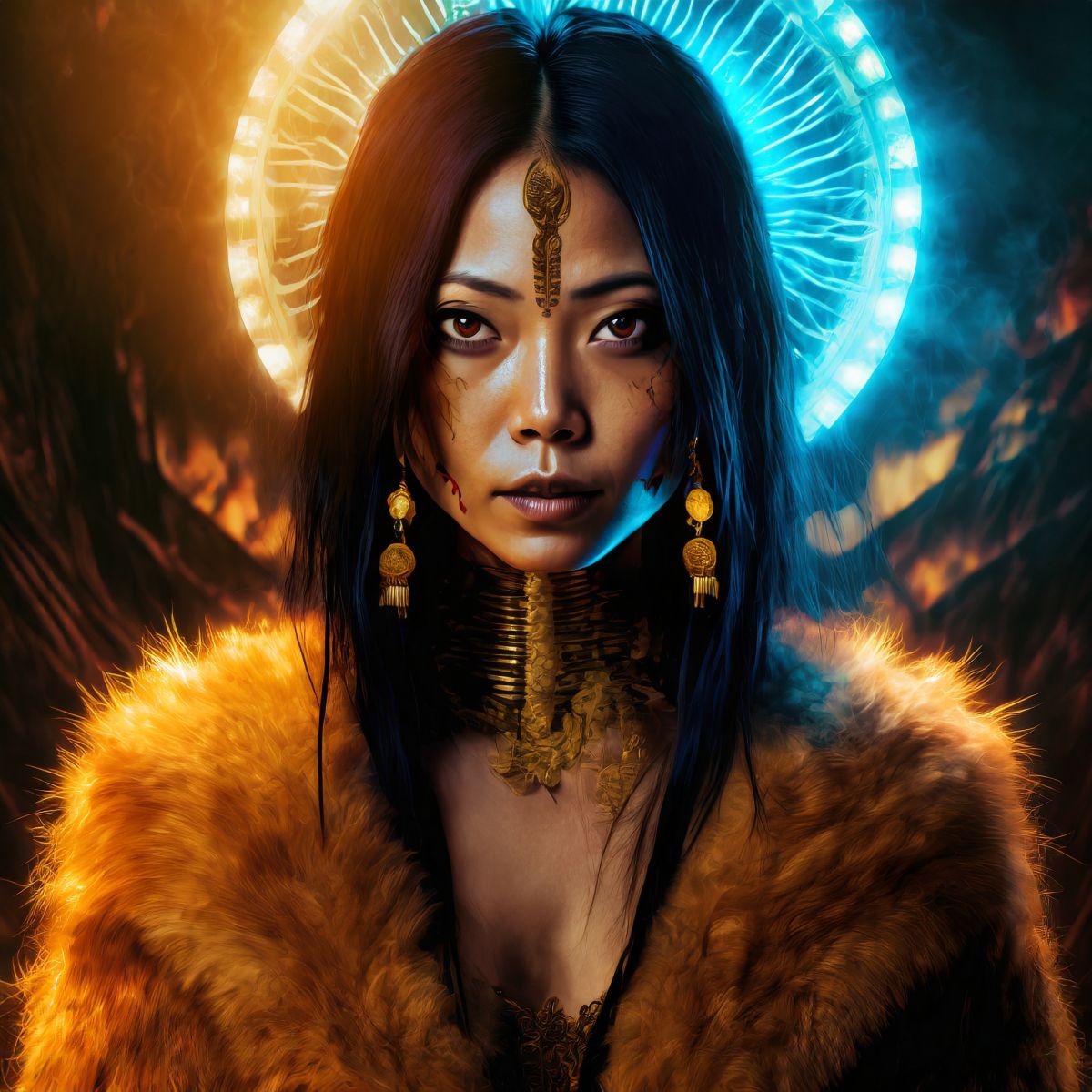 Verdandi Moirai, The Mortal Goddess of Death. Also known as Andi Stoneheart. Image generated by Adobe Firefly.