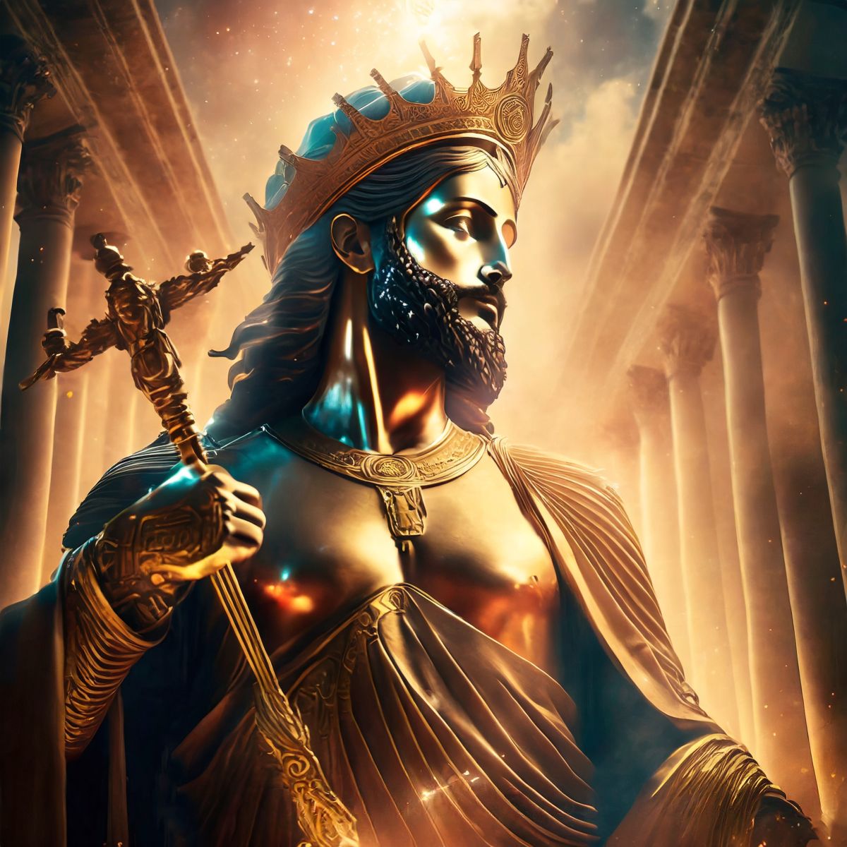 A painting of Zeus, King of the Gods.