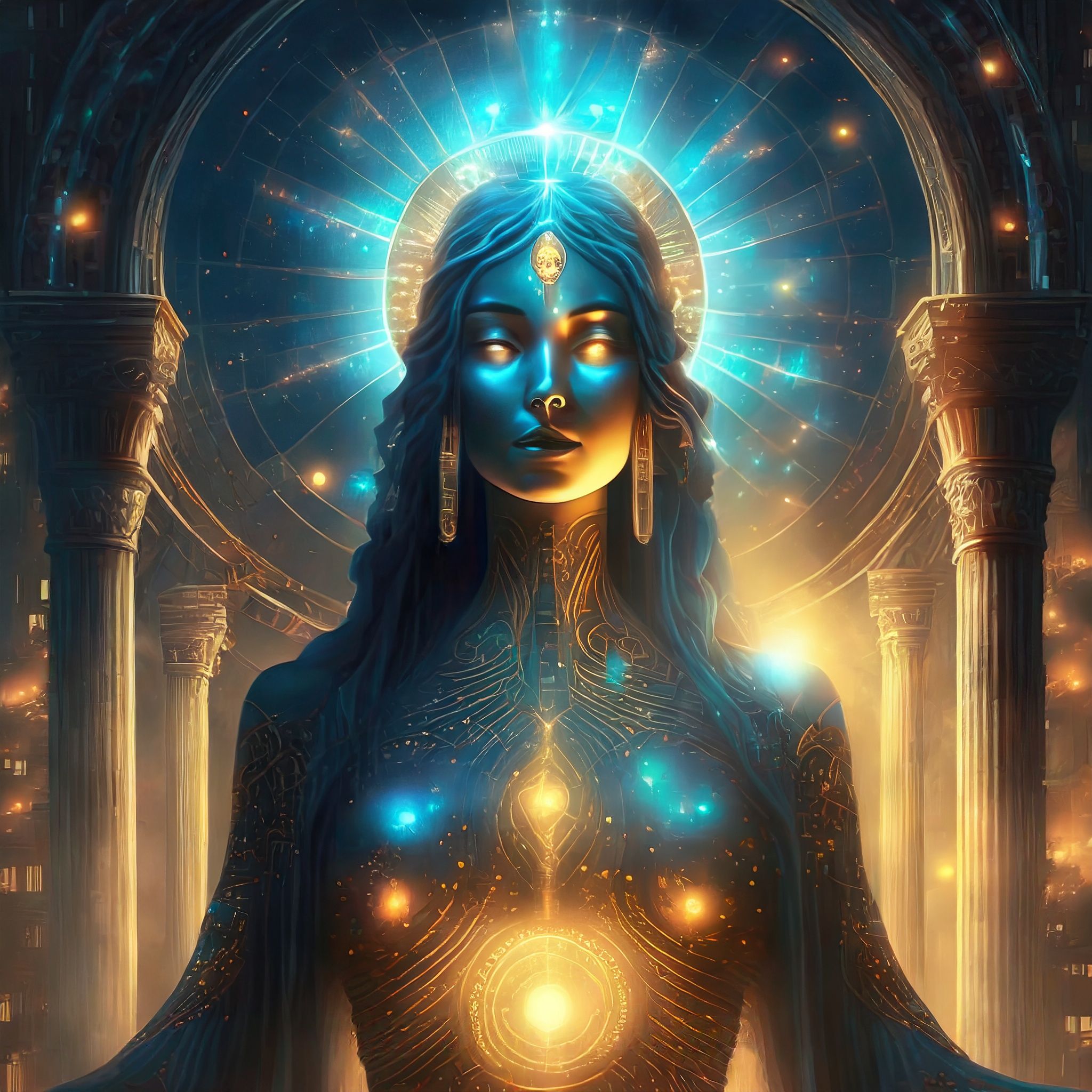 A portrait of the Goddess Ananke.